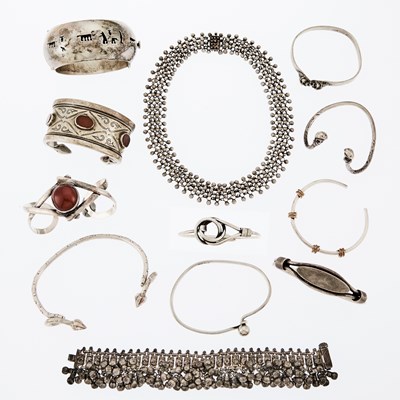 Lot 1367 - Group of Silver and Metal Jewelry