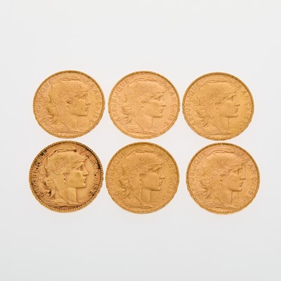 Lot 68 - France. Lot of Six 20 Francs Coins. About Uncirculated to Uncirculated.