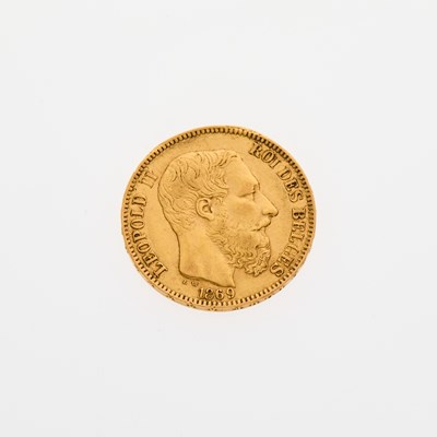 Lot 49 - Belgium. 1869 Twenty Francs. About Uncirculated Details.