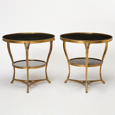 Lot 280 - Pair of Louis XVI Style Marble and Gilt-Metal Gueridons