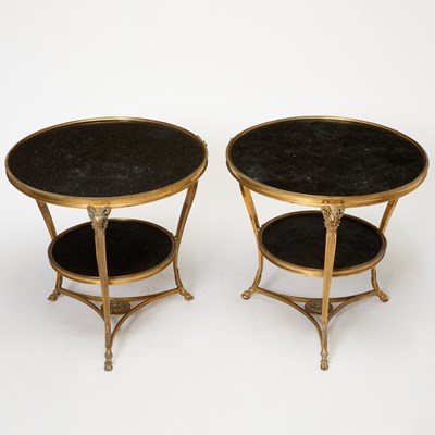 Lot 280 - Pair of Louis XVI Style Marble and Gilt-Metal Gueridons