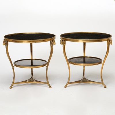 Lot 280 - Pair of Louis XVI Style Marble and Gilt-Metal Gueridons