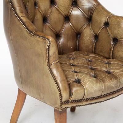 Lot 170 - Pair of Leather Upholstered Tub Chairs