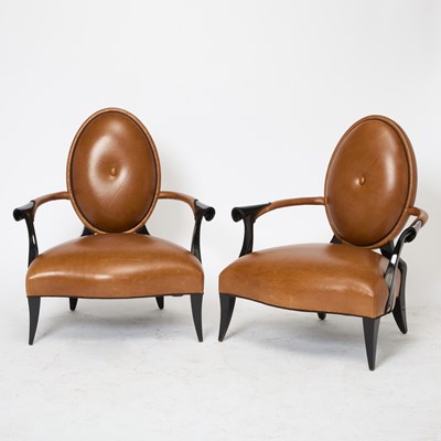 Lot 332 - Pair of Christopher Guy Leather Armchairs
