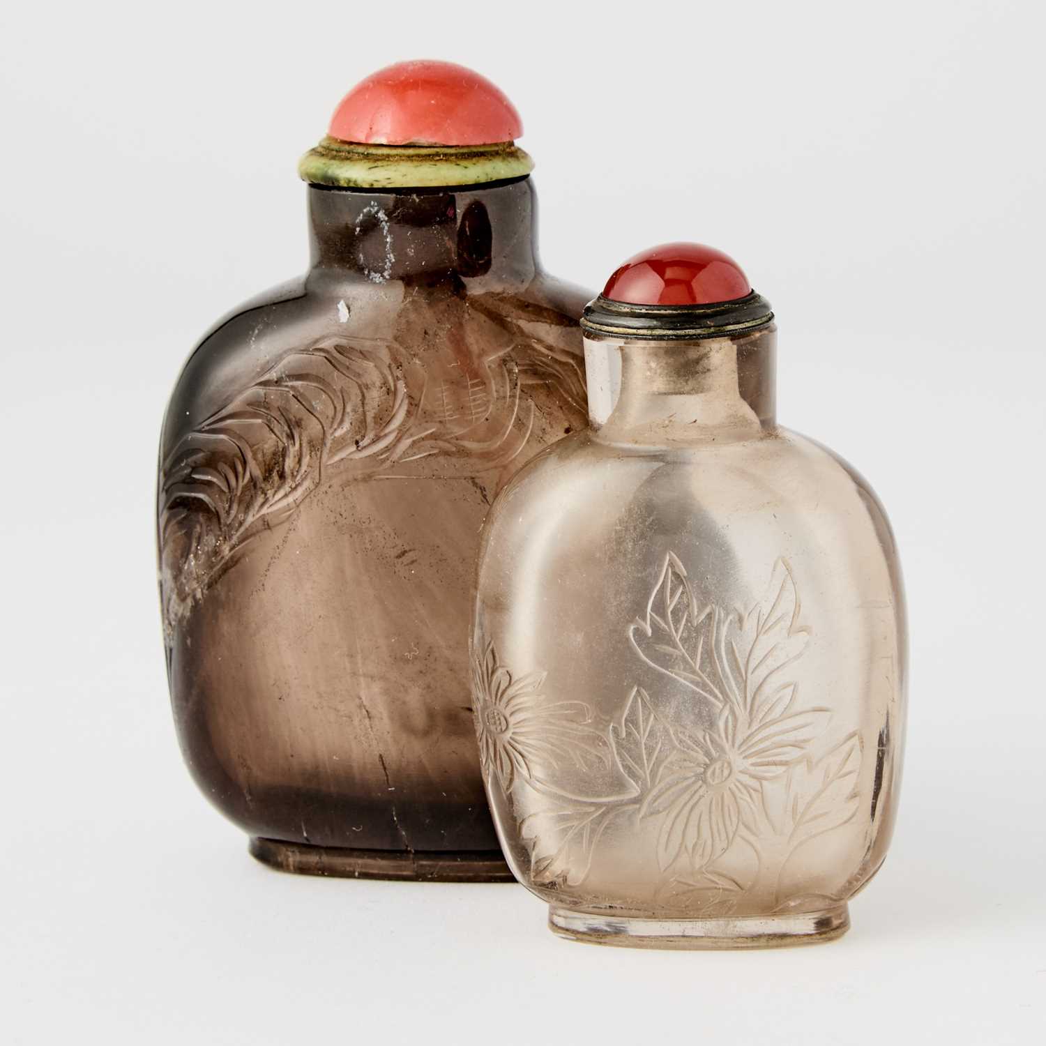 Lot 4 - Two Chinese Smoky Quartz Snuff Bottles