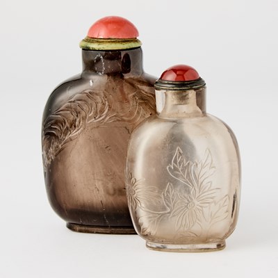 Lot 4 - Two Chinese Smoky Quartz Snuff Bottles