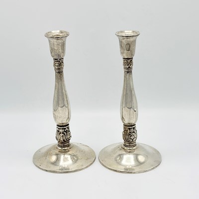 Lot 1152 - Pair of International Silver Co. Sterling Silver "Royal Danish" Pattern Candlesticks