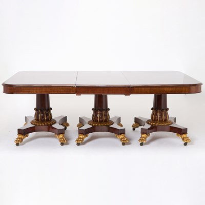 Lot 598 - George IV Parcel-Gilt Mahogany Triple-Pedestal Dining Table