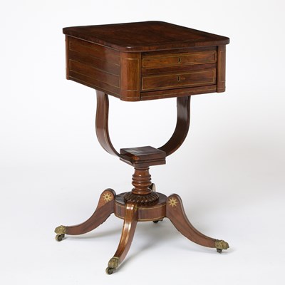 Lot 171 - Regency Brass-Mounted Rosewood Work Table