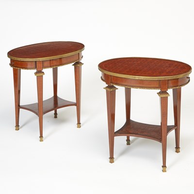 Lot 286 - Louis XVI Style Parquetry Kingwood Side Tables