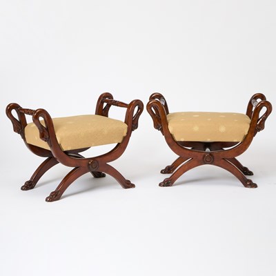 Lot 147 - Pair of Empire Mahogany Benches