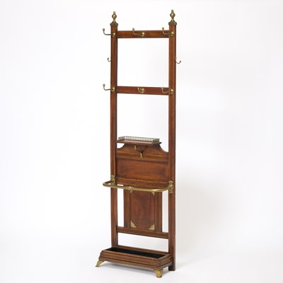 Lot 608 - Late Victorian Brass-Mounted Walnut Hall Tree