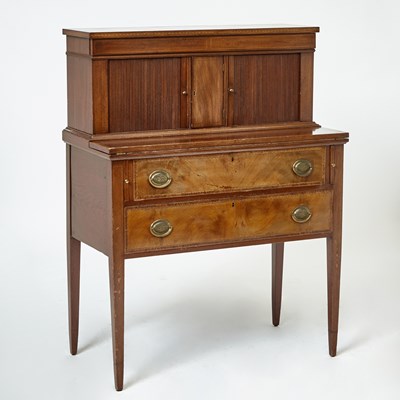 Lot 167 - Federal Inlaid Mahogany Tambour Desk