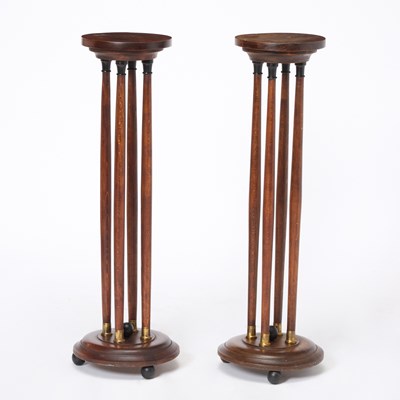 Lot 321 - Pair of Art Deco Style Beechwood Pedestals