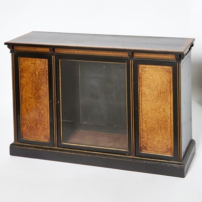 Lot 134 - Victorian Inlaid Walnut Glass Door Cabinet