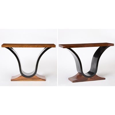 Lot 281 - Pair of Art Deco Ebonized Rosewood Consoles
