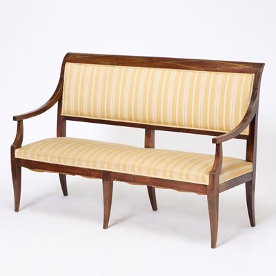 Lot 161 - Continental Upholstered Mahogany Settee