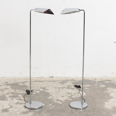 Lot 70 - Pair of Mid Century Modern Chrome Floor Lamps