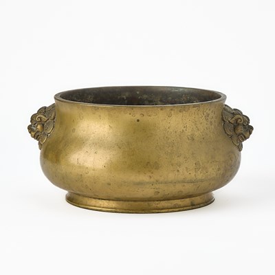 Lot 47 - A Chinese Bronze Bombe Form Censer