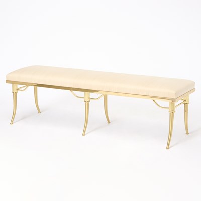 Lot 331 - William "Billy" Haines Style Upholstered Brass Bench