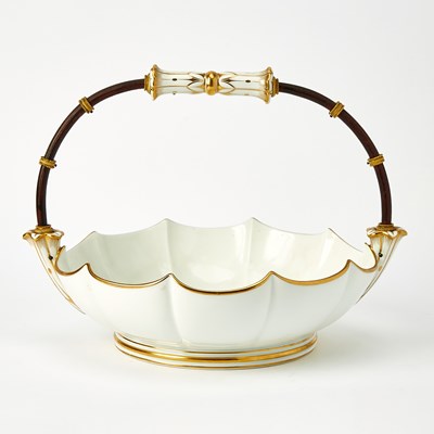 Lot 529 - Sèvres Porcelain Rosewood Handled Basket
