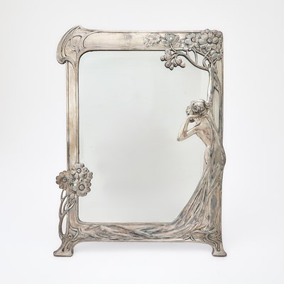 Lot 141 - WMF Art Nouveau Silver Plated Metal "Echo" Dressing Table Mirror