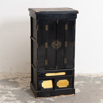 Lot 96 - Japanese Black Lacquered Shrine Cabinet