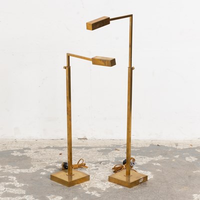 Lot 98 - Pair of Brass Floor Lamps