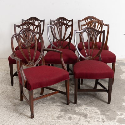 Lot 116 - Assembled Set of Eight Federal Style Mahogany Dining Chairs