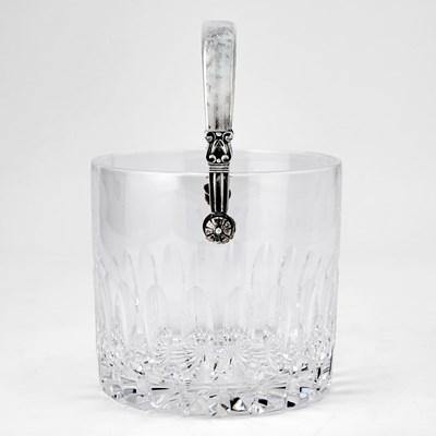 Lot 158 - Georg Jensen Sterling Silver and Glass "Acorn" Pattern Ice Bucket