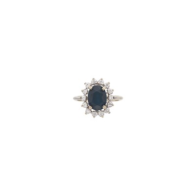 Lot 2103 - White Gold, Sapphire and Diamond Ring