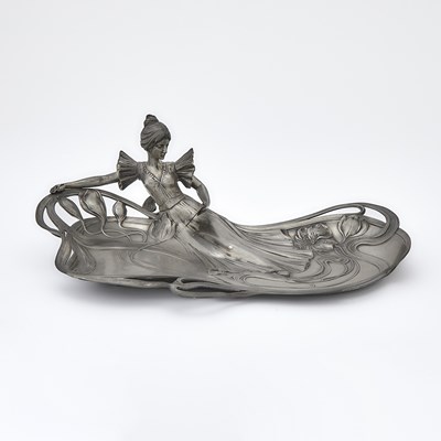 Lot 142 - WMF Art Nouveau Silver Plated Metal Figural Visiting Card Tray