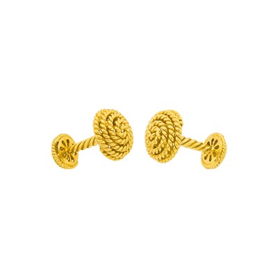 Lot 33 - Tiffany & Co. Pair of Gold Twisted Spiral Cufflinks