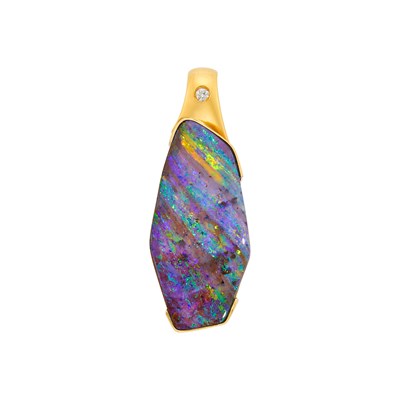 Lot 118 - Gold, Boulder Opal and Diamond Pendant