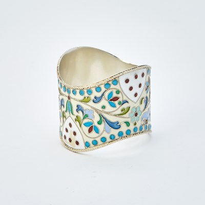 Lot 336 - Russian Silver-Gilt and Cloisonné Enamel Napkin Ring