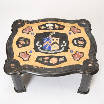 Lot 595 - Maltese Grand Tour Armorial Inlaid Pietre Dure Panel