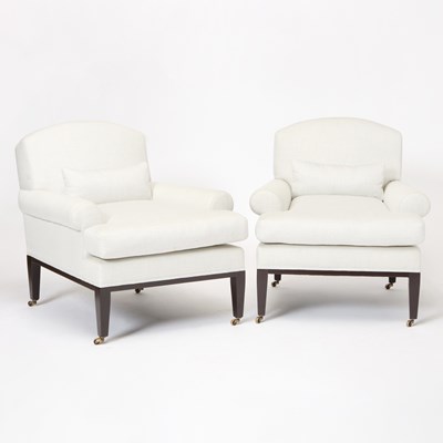 Lot 267 - Pair of Bourgeois Boheme Upholstered "Rive Gauche" Armchairs