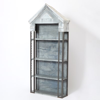 Lot 238 - Francine Villier-Levy Steel and Zinc Open Bookcase