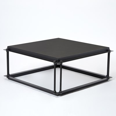 Lot 272 - Industrial Style Steel and Mirrored Coffee Table