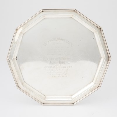 Lot 71 - American Sterling Silver Polo Trophy Salver, Engraved for H.P. Whitney