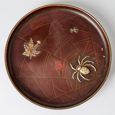 Lot 204 - Russian Silver and Lacquer Dish
