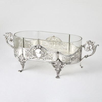 Lot 665 - Continental Silver and Glass Centerpiece