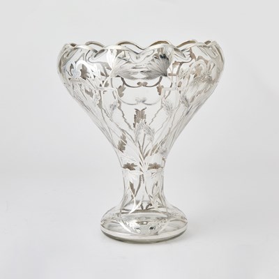 Lot 668 - American Sterling Silver Overlay Glass Vase