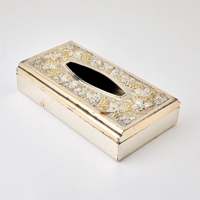 Lot 693 - Italian Sterling Silver and Partial Gilt Tissue Box Cover