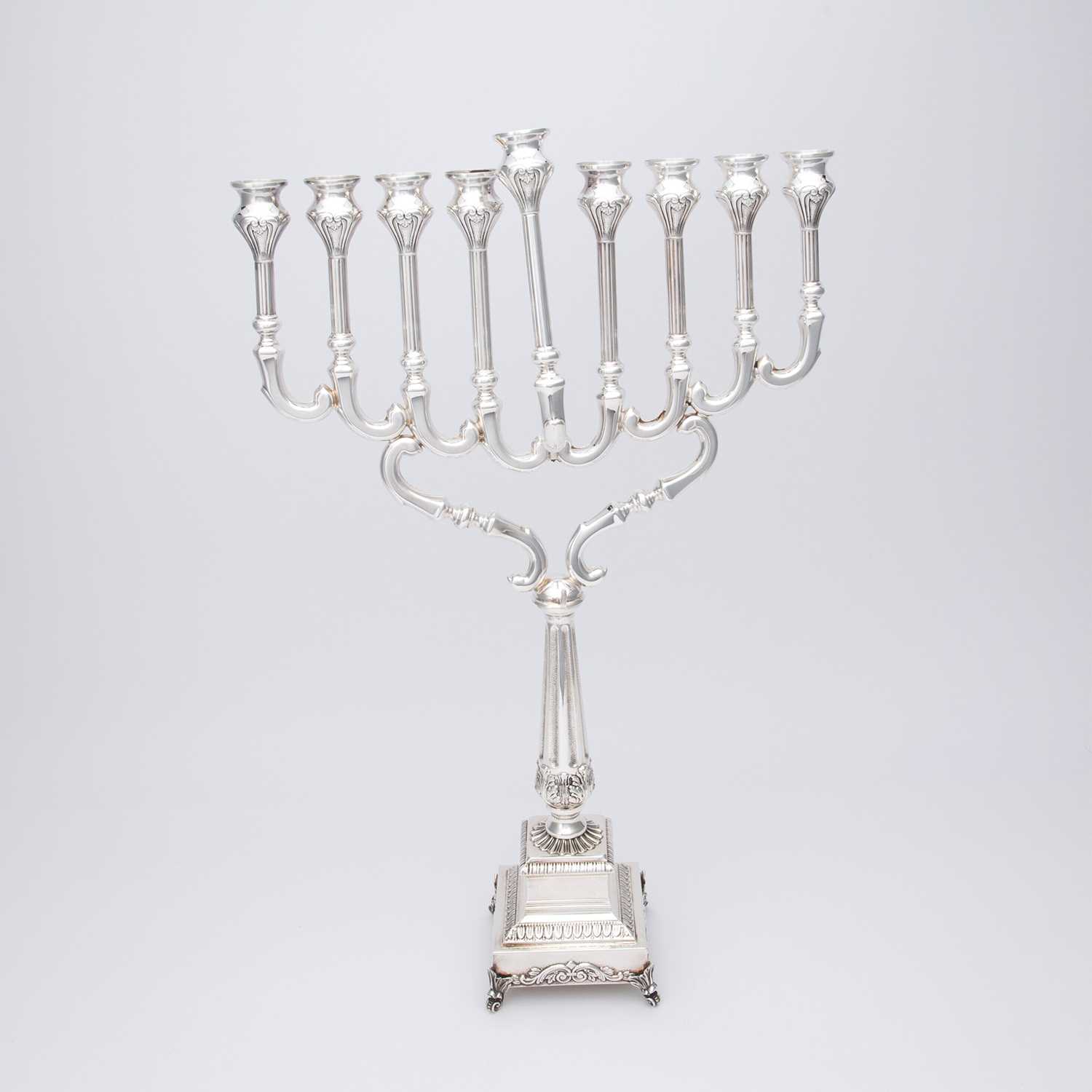 Lot 180 - Continental Sterling Silver Menorah