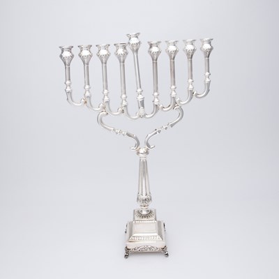 Lot 180 - Continental Sterling Silver Menorah