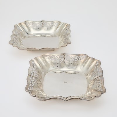 Lot 699 - Pair of Continental Silver Square Dishes