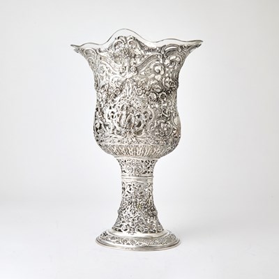Lot 708 - Continental Silver and Glass Vase