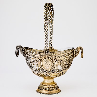 Lot 709 - Continental Sterling Silver and Glass Basket