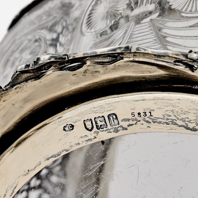 Lot 126 - George V Sterling Silver and Etched Glass Centerpiece Bowl